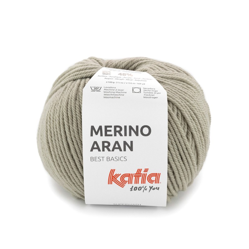 LANA MERINO ARAN 52% Merino Superwash - 48% Acrílico 100 g