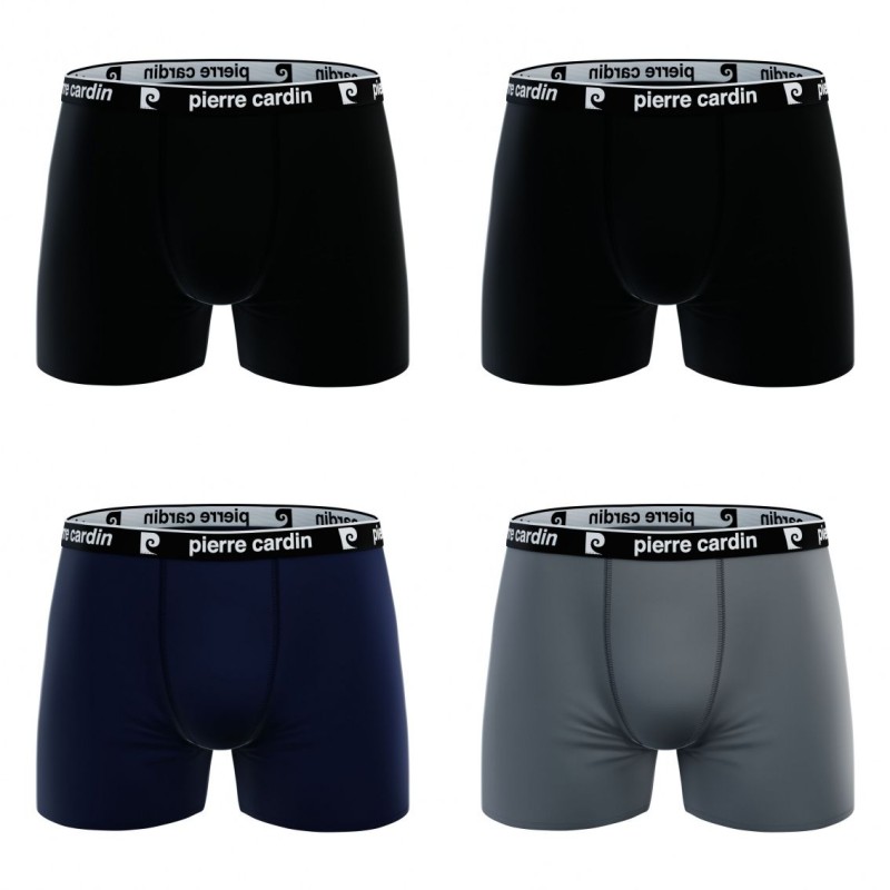 PACK 4 BOXER HOMBRE ALGODÓN CLA/2 BLACK X2 GREY BLUE PIERRE CARDIN