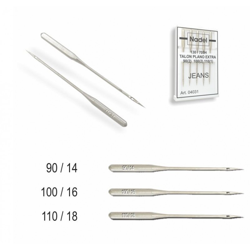 AGUJA MAQUINA JEANS TALON PLANO 130/705H